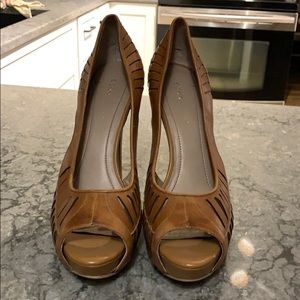 BCBG leather strappy heels